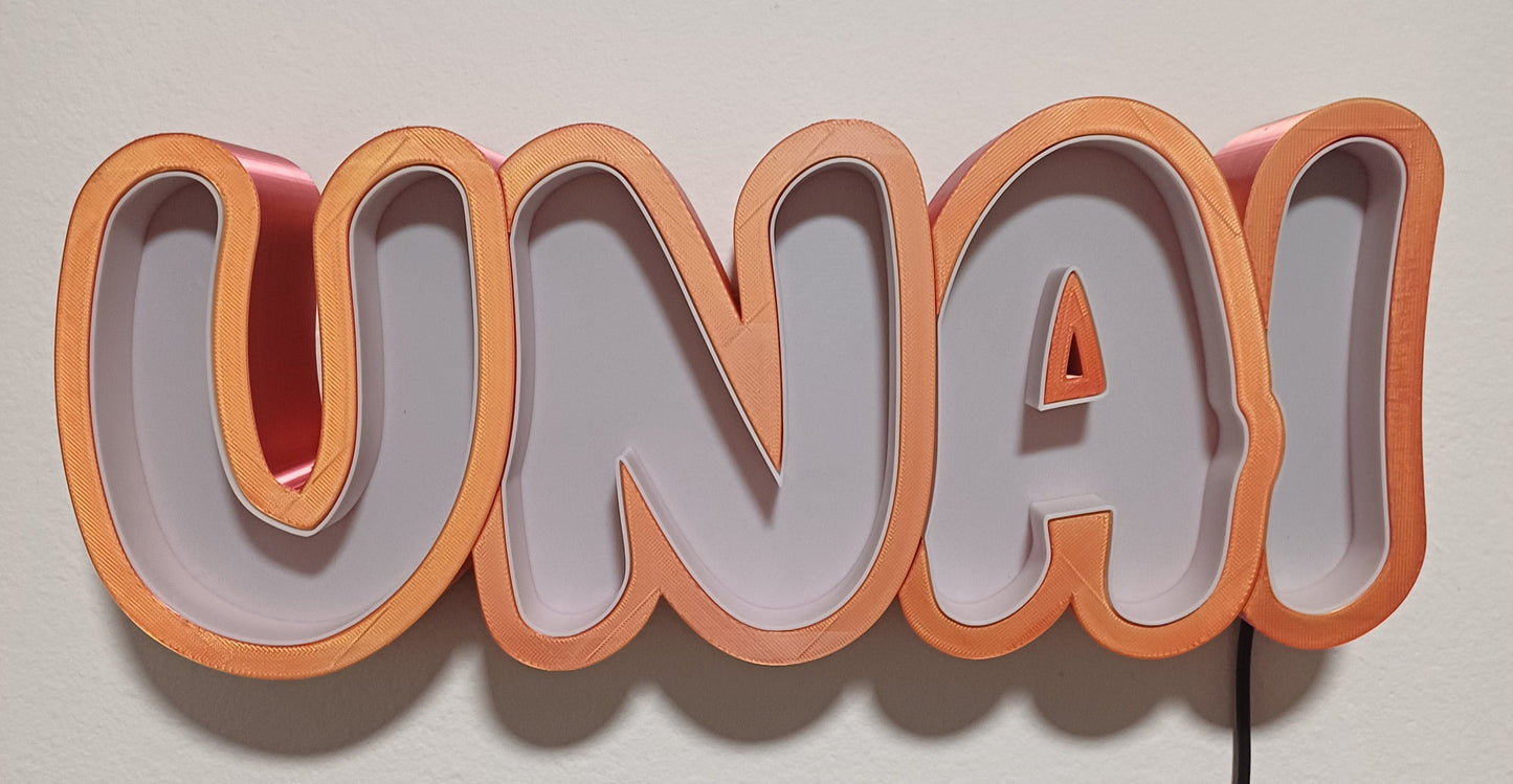 Letreros Luminosos en 3D - Nombres y Logos Personalizados
