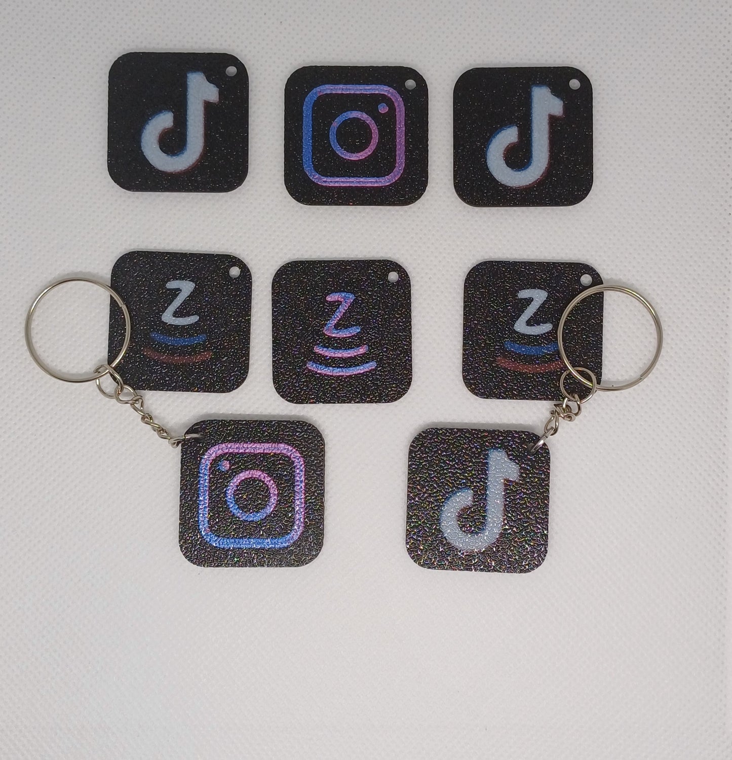 Instagram or TikTok keychain with NFC technology