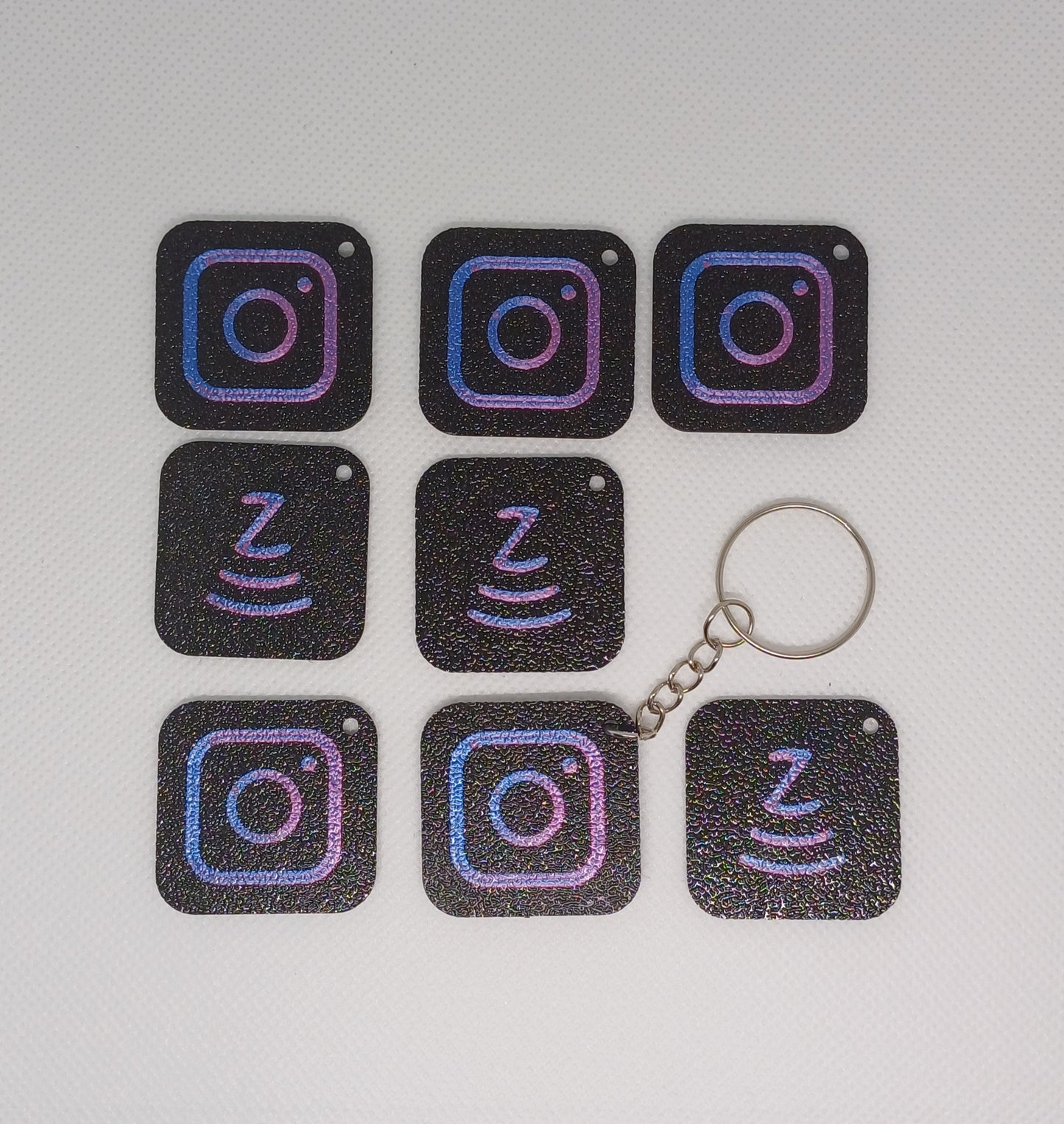 Instagram or TikTok keychain with NFC technology